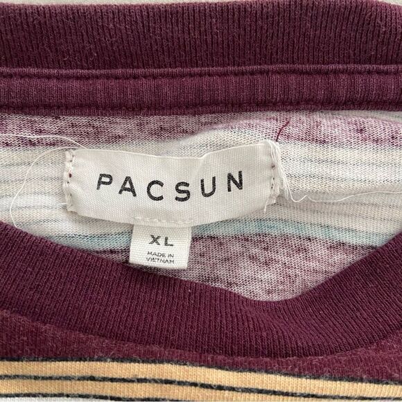 PacSun Striped Crewneck Long Sleeve Shirt Vintage Y2K Preppy‎ Size XL - Picture 6 of 10
